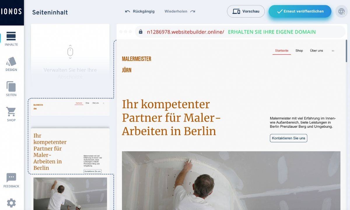 Bedienkomfort-Website-Editor