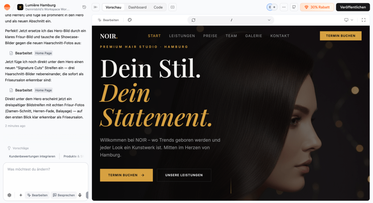 Base44-Friseur-Erstellung