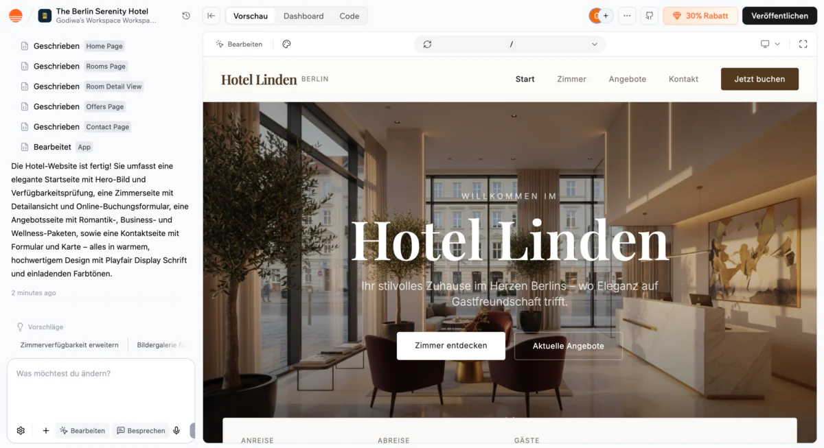 Base44-Hotel-Erstellung
