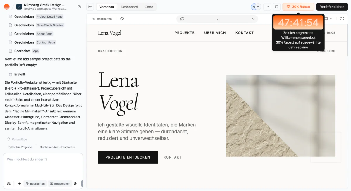 Base44-Portfolio-Erstellung