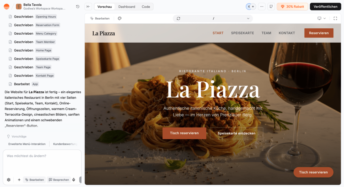 Base44-Restaurant-Erstellung