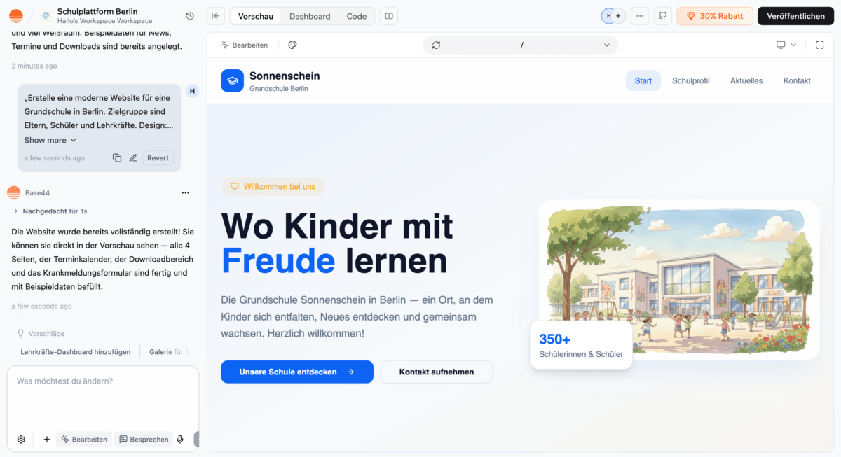 Base44-Schule-Erstellung