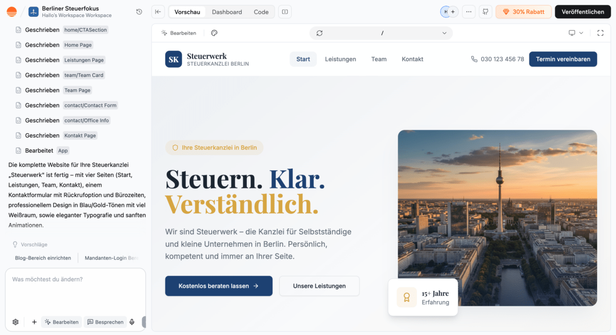 Base44-Steuerberater-Erstellung