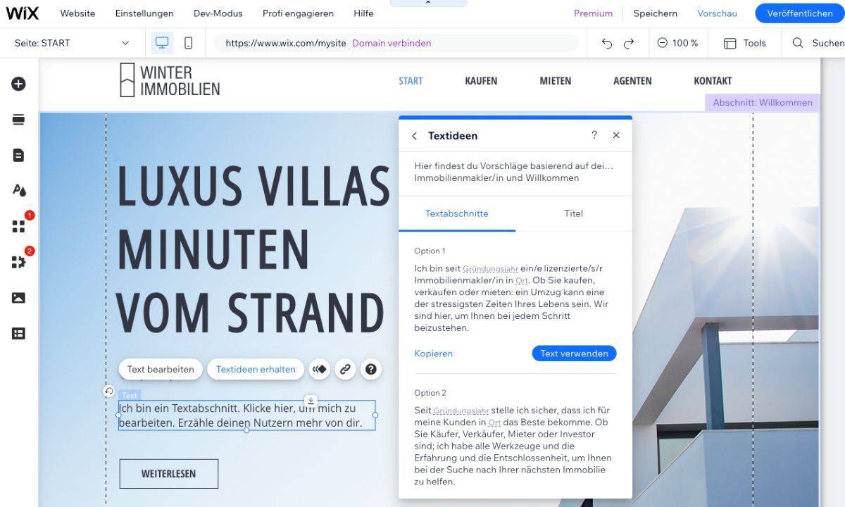 WIX Baukasten
