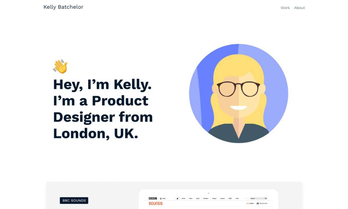 Beispiel-Website UX-Designerin Kelly Batchelor