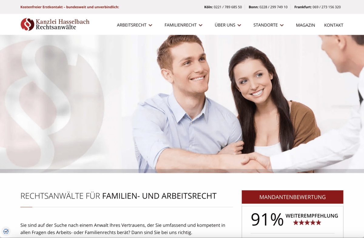 Beispiel Rechtsanwalt-Homepage