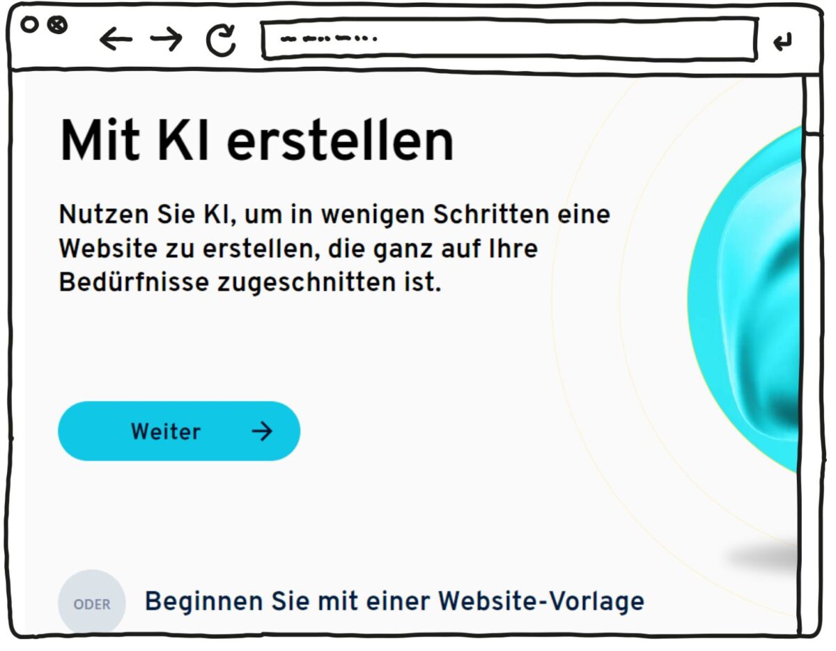 IONOS erleichtert dir den Start der Website-Erstellung durch KI-Unterstützung