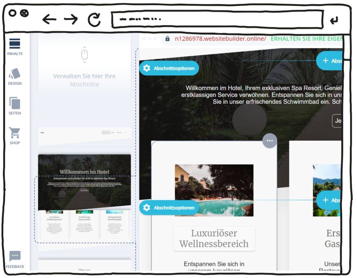 Hotel-Website mit Baukasten erstellen