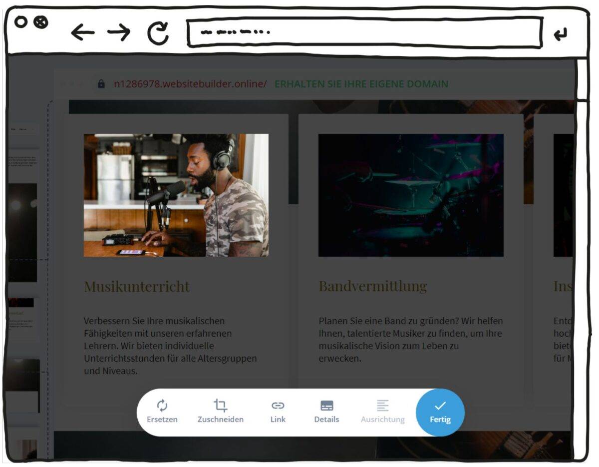 Musiker-Website mit Baukasten erstellen