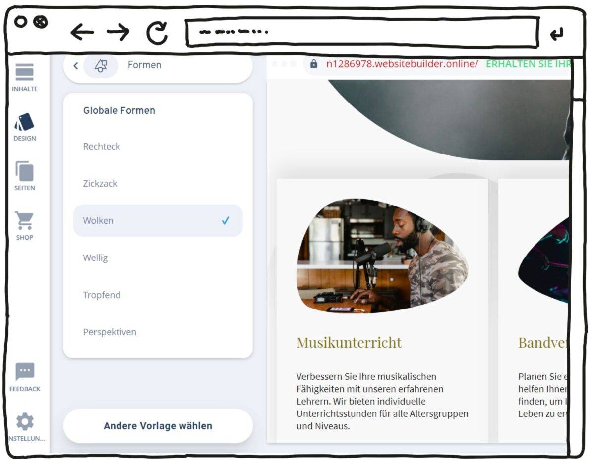 Musiker-Website gestalten