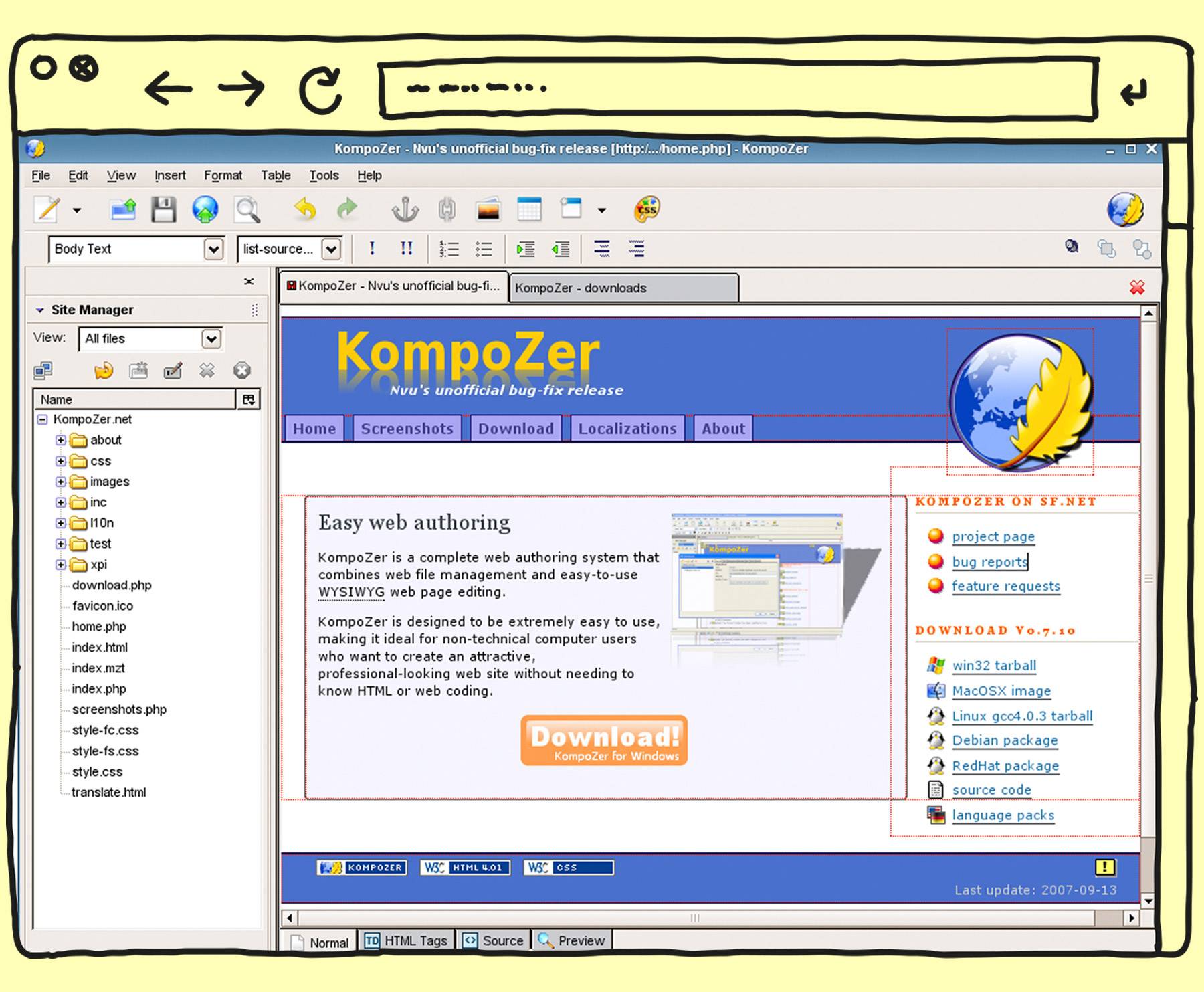 Kompozer Screenshot