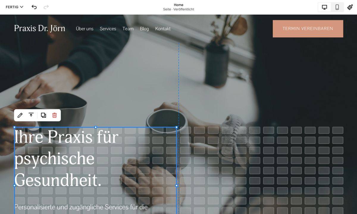 Squarespace Therapiehomepage erstellen