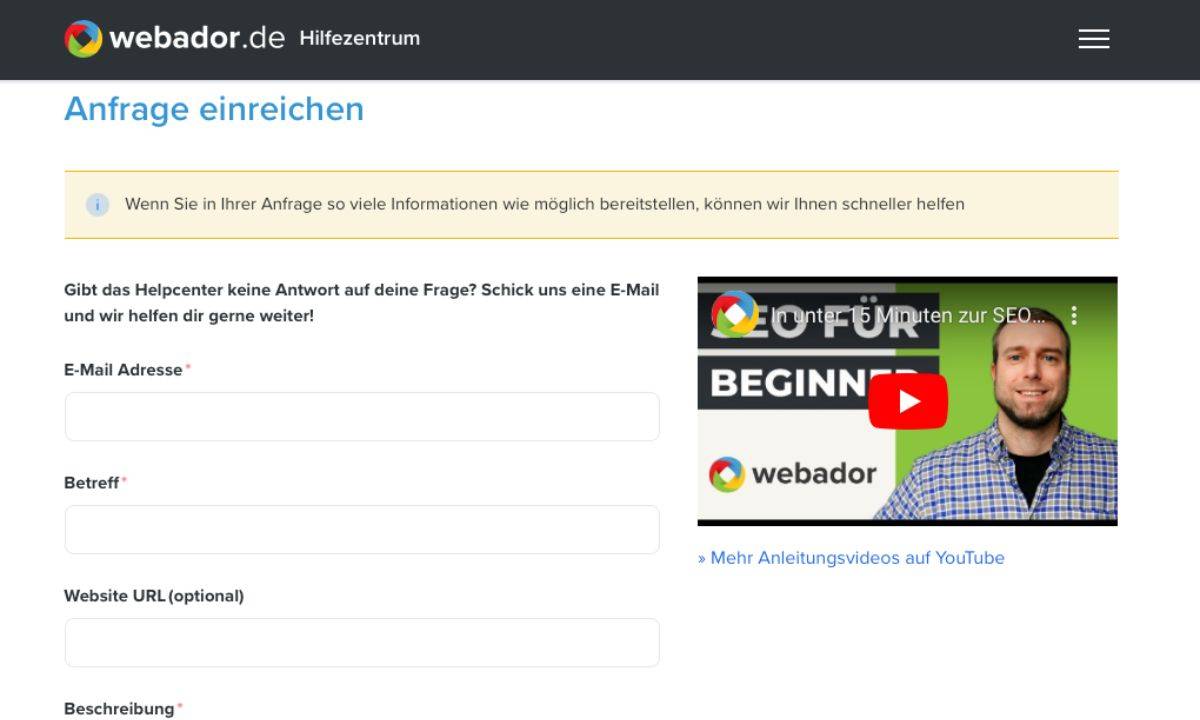 WEBADOR Kundensupport