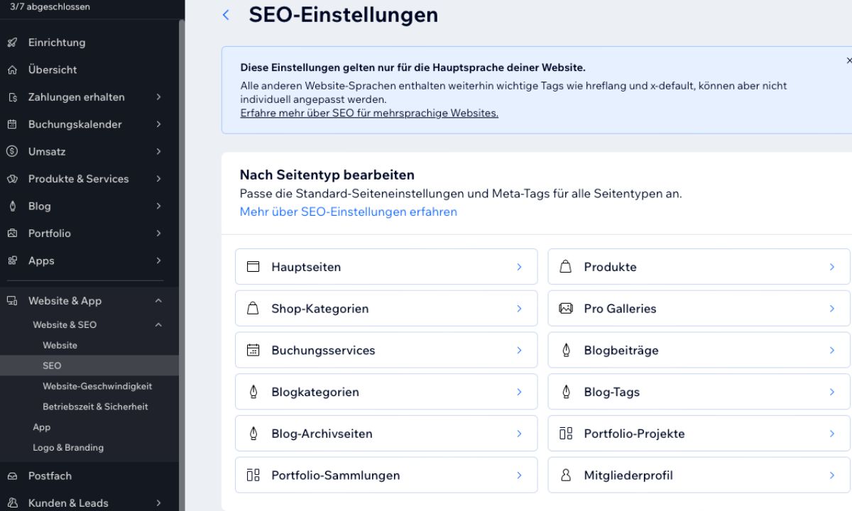 SEO-Einstellungen