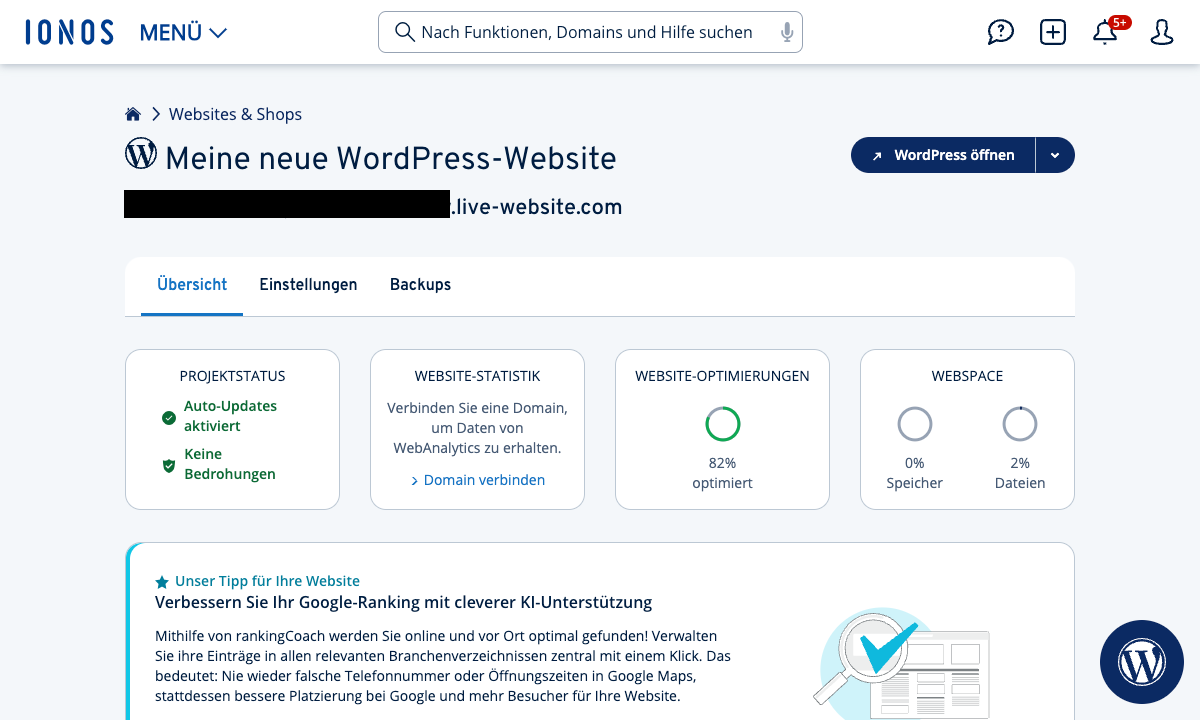 WordPress Verwaltung
